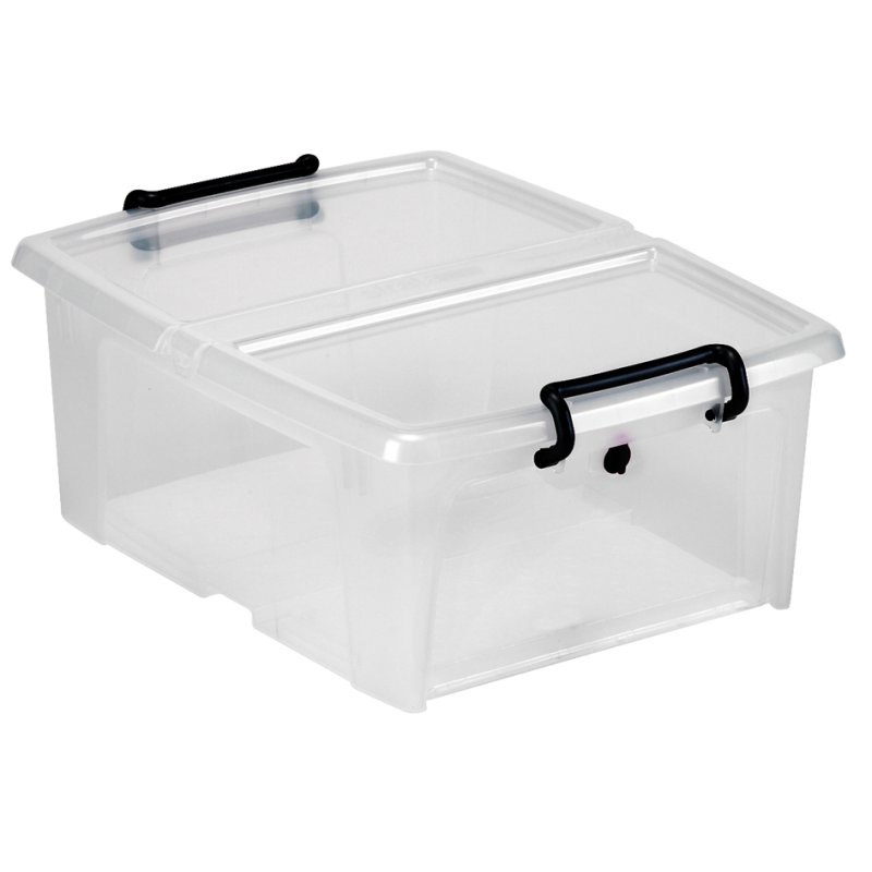 CEP strata opbergbox met zijdeur, 20 liter, transparant, stapelbar